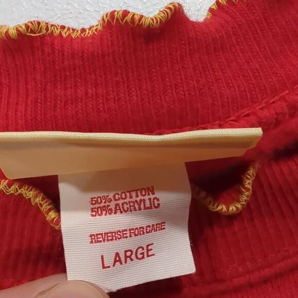 Vintage Sweater Womens Large Red Walking Geese Sweatshirt Crew St Johns Bay - Picture 6 of 8